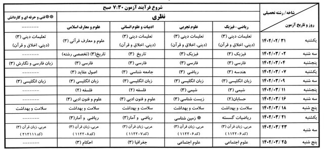 اعلام زمان امتحانات نهایی و پایان سال تحصیلی مدارس