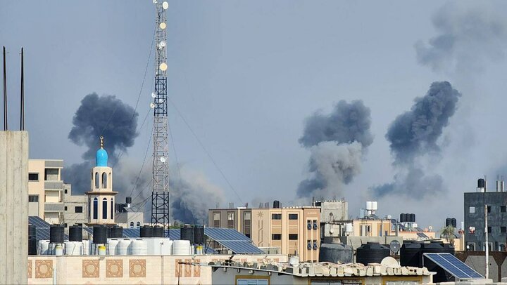 بمباران جنون آمیز و جهنمی غزه توسط جنگنده های اسرائیلی+ فیلم