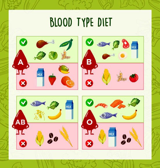رژیم غذایی مناسب با هر گروه خونی